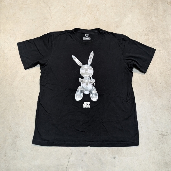 Uniqlo Other - Uniqlo Jeff Koons Rabbit Shirt Black Men's L Flaws Short Sleeve